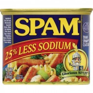 Hormel Spam, 25% Less Sodium, 12 oz, 8 EA(1BOX)